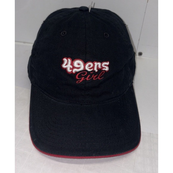 Vintage San‎ Francisco 49ers Girl Strapback Hat Cap NFL Football Black Red - Picture 1 of 6